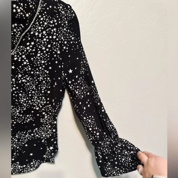 Sam Edelman Star Blouse Embellished Rhinestones & Bell Sleeve MEDIUM NEW - Picture 5 of 16